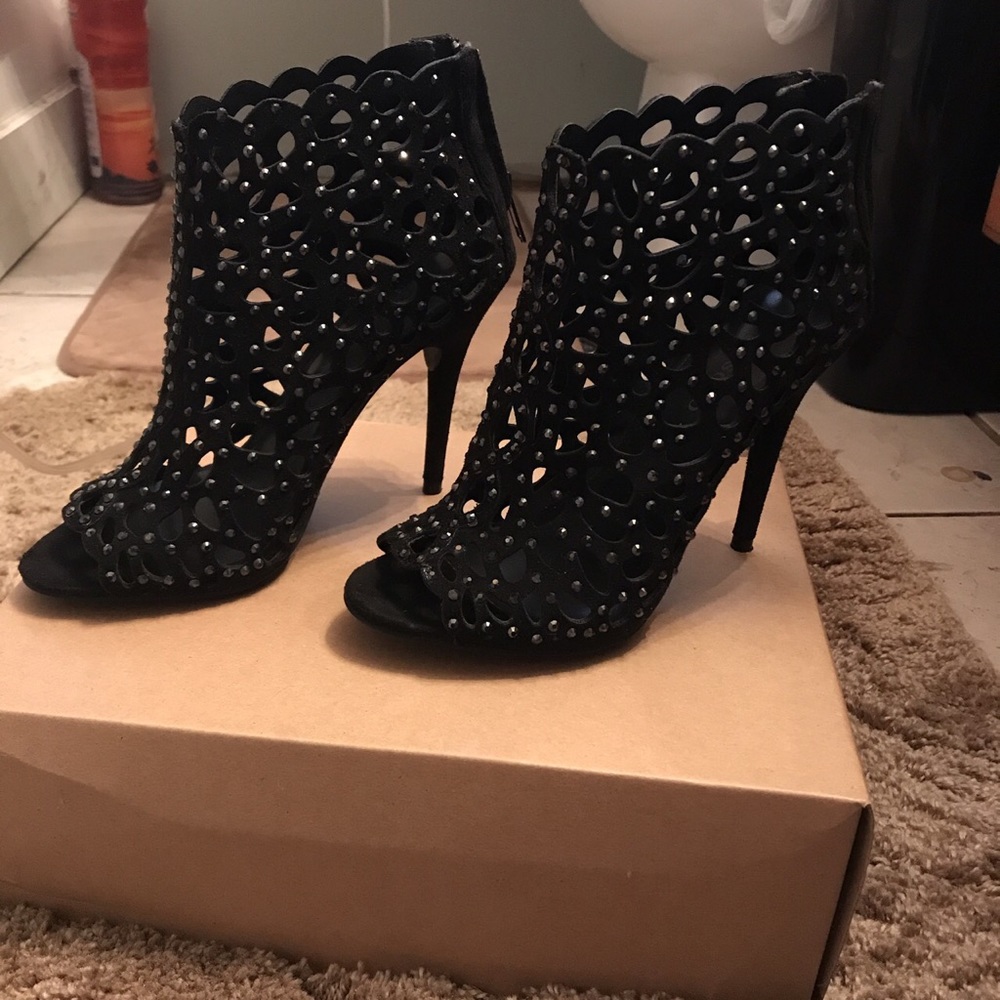 Zigi soho black sparkle heels